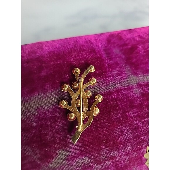 Van Dell 1/20 12K G.F. Prong Set Rhinestone Branch Brooch Vintage - Picture 6 of 10